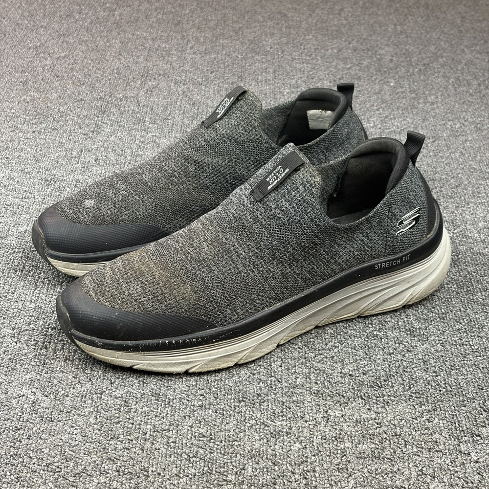Skechers Delux Walker Stretch Fit Slip On Shoes Mens 14 Gray Comfort 232163